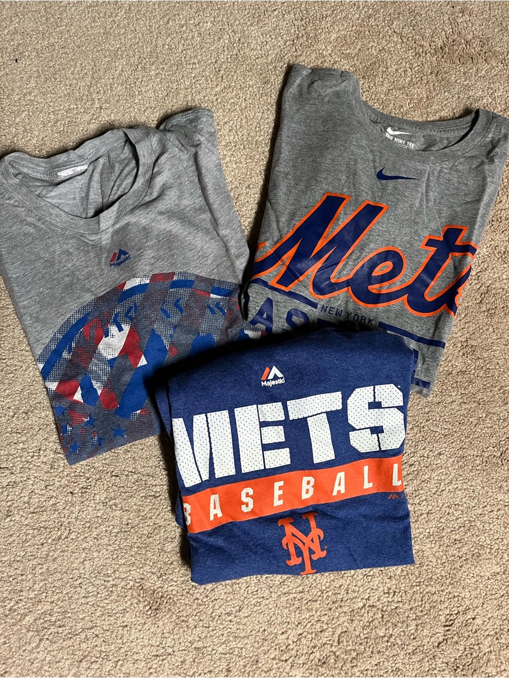 3 Pack Bundle New York Mets Gray & Navy Graphic Tee Trio